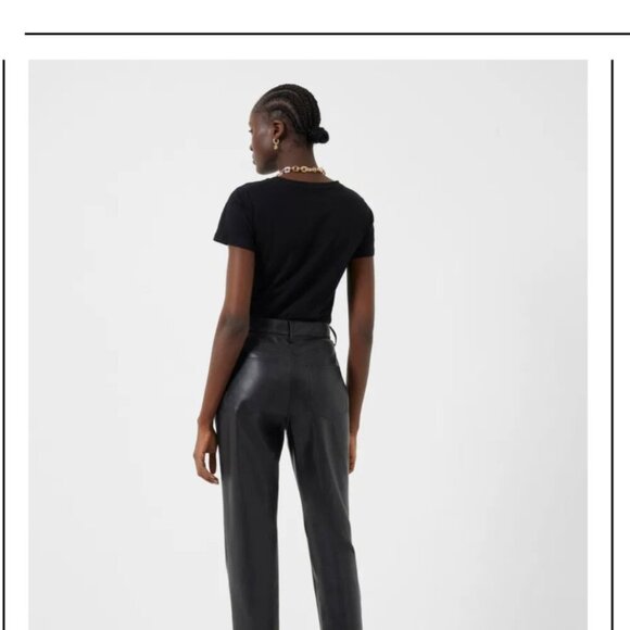 French Connection Etta Vegan Leather High Rise Straight Leg Pants sz 8 - Picture 7 of 8